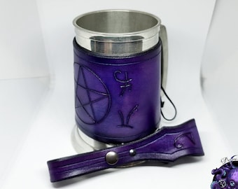 Chop blanket, tout, Magic, pentagram, leather, Tankard cover, mug, and holster, magic glyph, pentagram