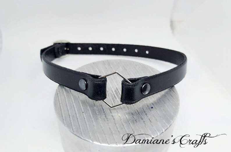 honey ray hexagon ring choker bee very thin Real leather honey comb very slim Choker real leather hexagonal ring bee