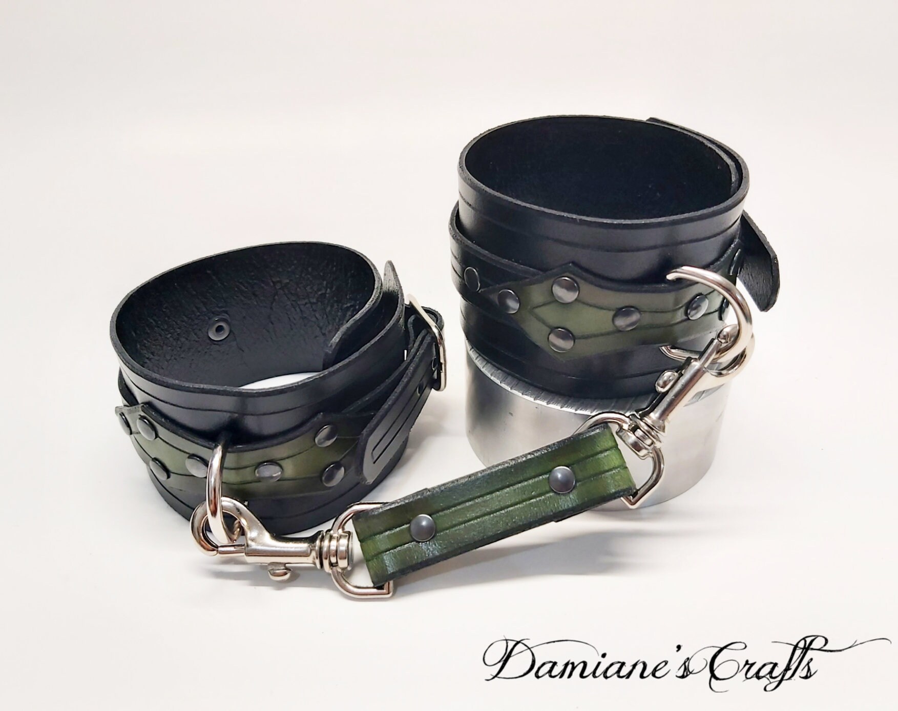 Handcuffs Wrist Double Tips Genuine Leather D Rings Real Etsy Canada