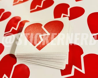 Broken Heart Sticker Pack: 42 Vinyl Decals - JDM KDM Tuner window decals