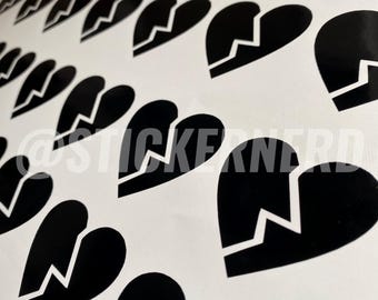 Broken Heart Sticker Pack: 42 Vinyl Decals - JDM KDM Tuner