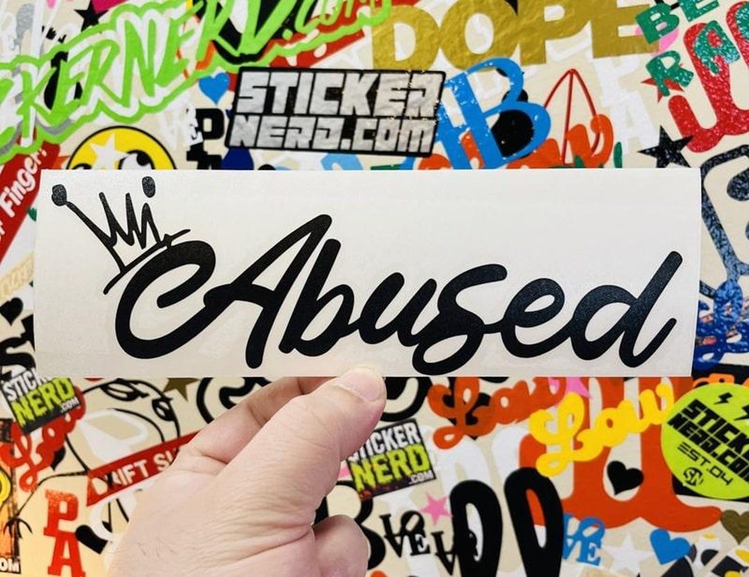 Abused Crown Vinyl Sticker: Funny JDM Car Decal - Etsy
