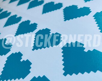 8 Bit Heart Sticker Pack: 42 Vinyl Decals - JDM KDM Tuner