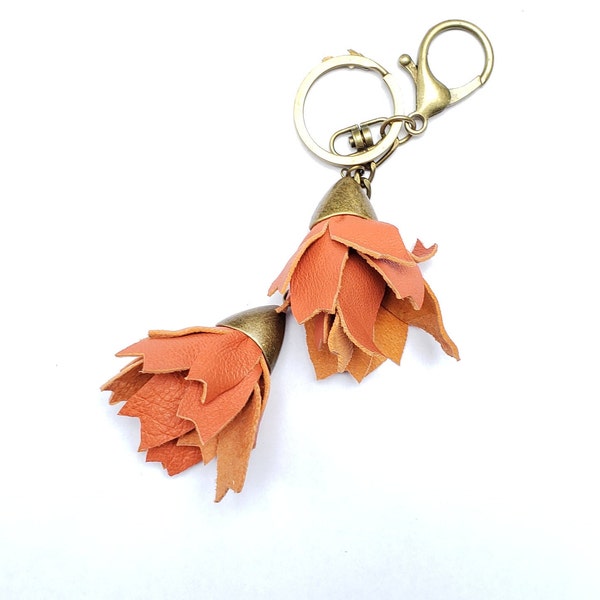 Best Seller, Trending Now, Handmade Flower Tassel Fringe Tassel,Purse Charm,Leather bag Accessory,Leather flower,Zipper Pull,Keychain Charm