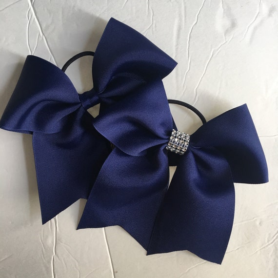 Handmade Royal Blue Solid Cheer//Softball//Volleyball Bow