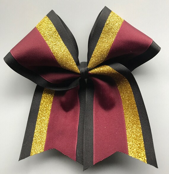 Softball Hair Bows Black And Custom Color Hairbows Glitter Etsy