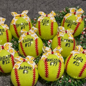 Softball Christmas Ornament
