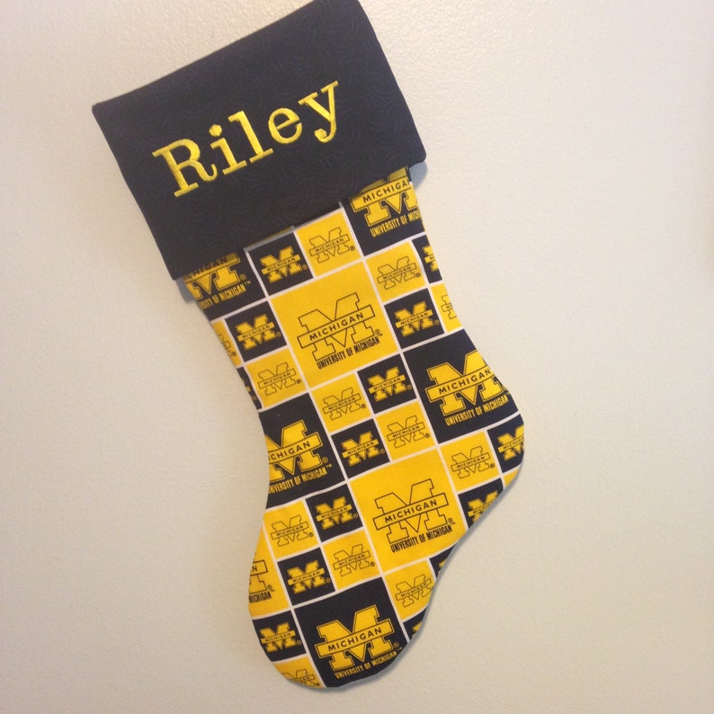 Fan Favorite Custom Michigan Wolverines Christmas Stocking | Etsy