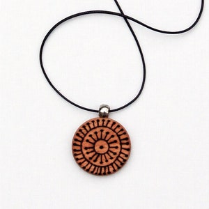 Traditional Croatian tattoo necklace / pendant necklace / wooden necklace / pyrography necklace / wooden jewelry / traditional tattoo