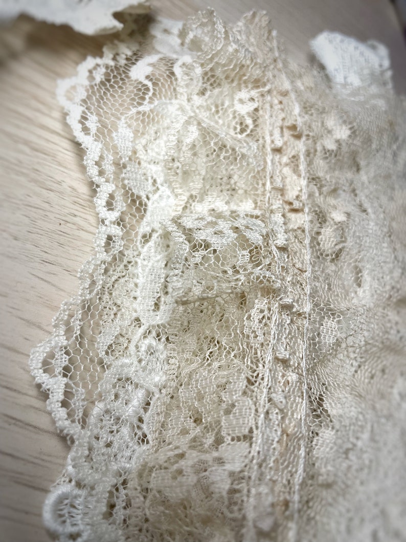 Vintage off-white lace scrap mystery set for scrapbooking, junk journaling, crafts image 3