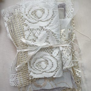 Ensemble mystère vintage neutres en dentelle pour scrapbooking, journal indésirable, travaux manuels, courtepointe