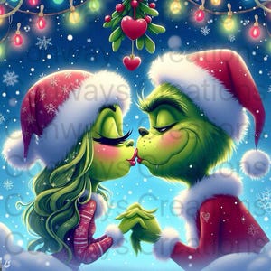 Pareja besándose en un cuadrado verde, chico verde, png navideño