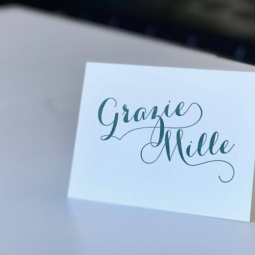 Grazie Mille Thank You Notecard Set Etsy