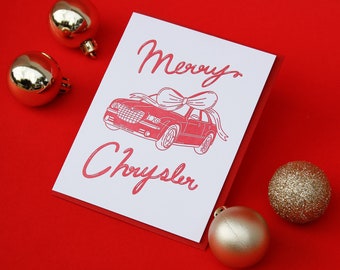 Merry Chrysler Letterpress Christmas Card
