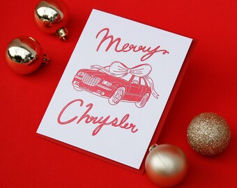 Merry Chrysler Letterpress Weihnachtskarte