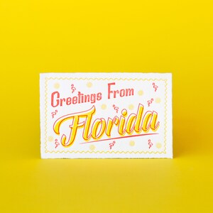 Greetings From Florida Letterpress Postcard