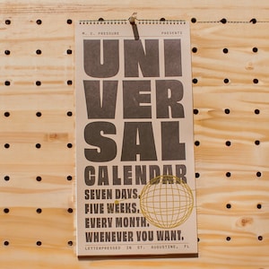 M.C. Pressure Letterpress Universal Calendar