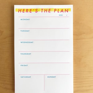 Here's The Plan Weekly Desk Notepad image 3