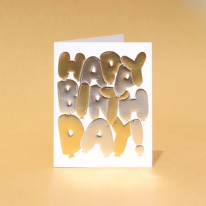 Balloon Foil Stamped Embossed Greeting Card image 3