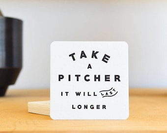 Take A Pitcher Letterpress Coaster Set