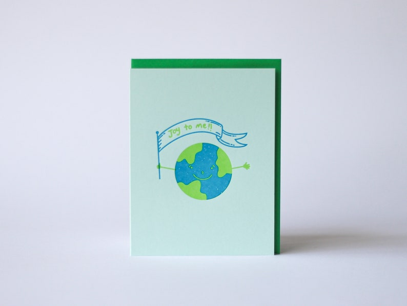 Joy To Me Letterpress Greeting Card image 1