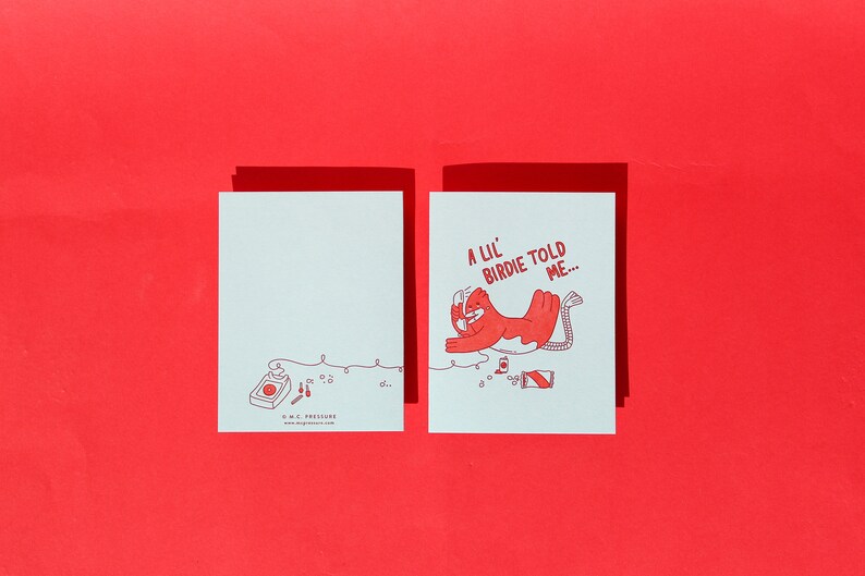 A Lil Birdie Told Me Letterpress Greeting Card image 3