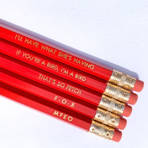 Rom-Com Pencil Pack Set - Red & Gold