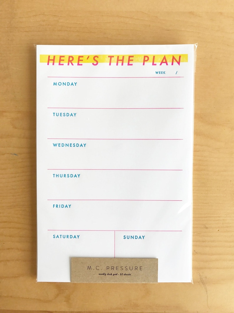 Here's The Plan Weekly Desk Notepad image 4