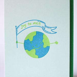 Joy To Me Letterpress Greeting Card zdjęcie 2