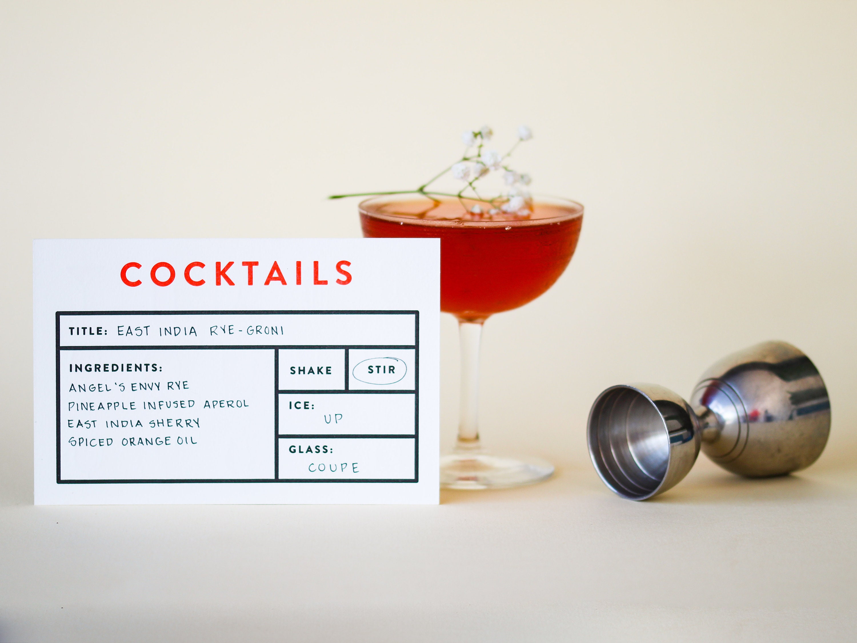 Cocktail Recipe Cards Etsy