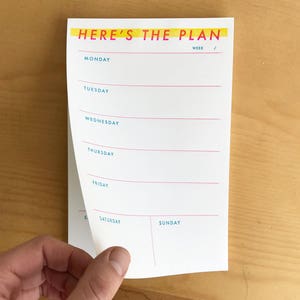 Here's The Plan Weekly Desk Notepad image 2