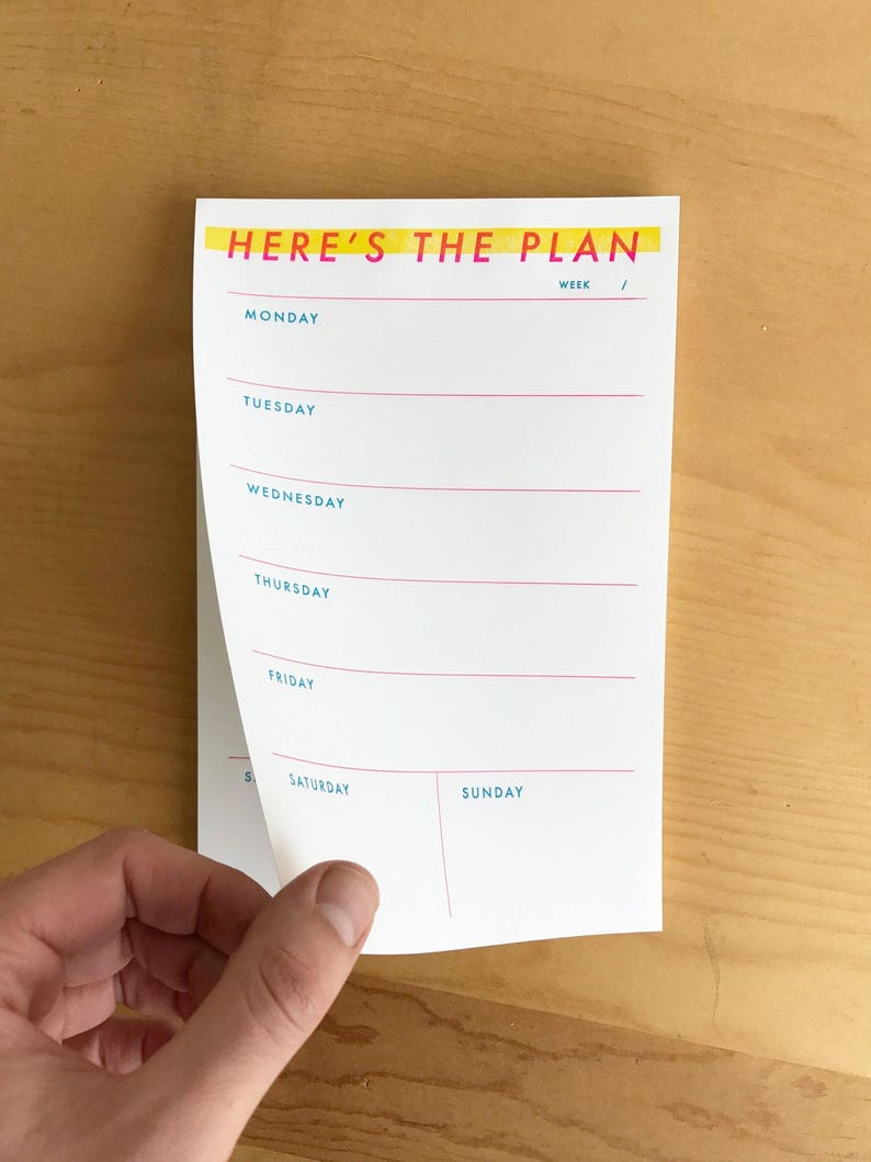 Here's The Plan Weekly Desk Notepad image 2