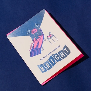 Things Are Looking Bright Letterpress Grußkarte