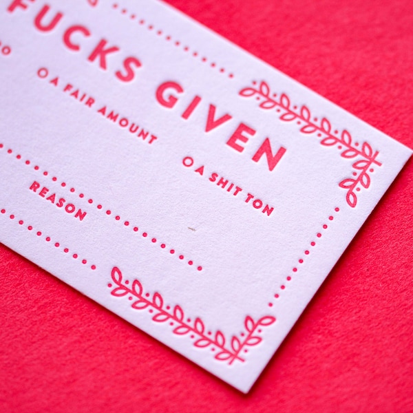 Fucks Given Cards
