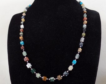 unique handmade semi-precious stone beaded necklace