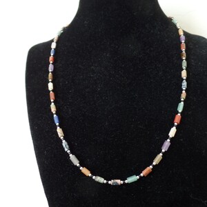 Semi-precious stones & sterling silver with tube shape beads Bild 3