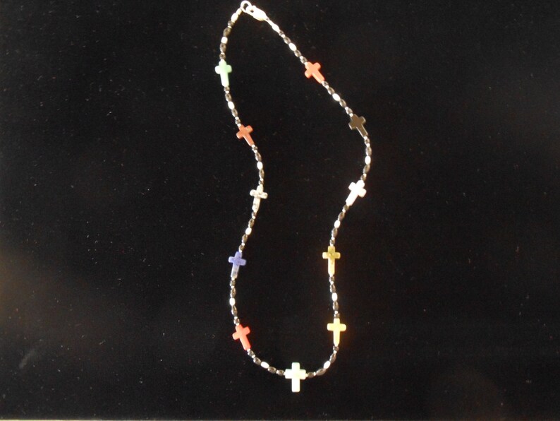 Semi-precious and sterling silver necklace image 1