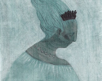 Blue Lady giclée print