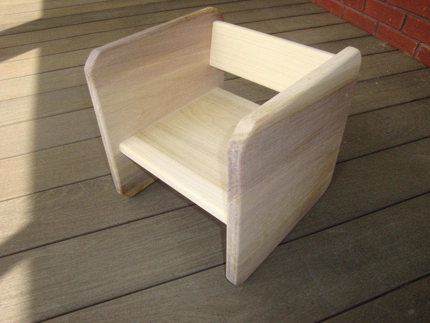 Small Solid Wood Cube Chair for infants / toddlers Toddler Etsy