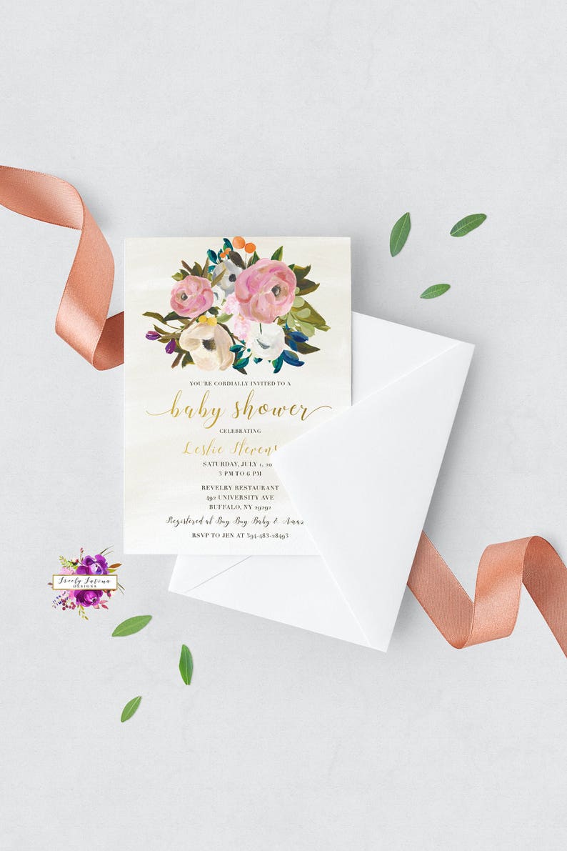 Digital Invitation Baby Shower Gender Neutral Muted Pastel Etsy