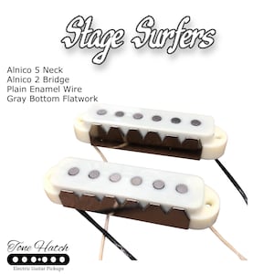 Tone Hatch Handwound Guitar Pickups Stage Surfer Jaguar Pickup Set,  Alnico 5 & 2 Scatterwound Hand wound