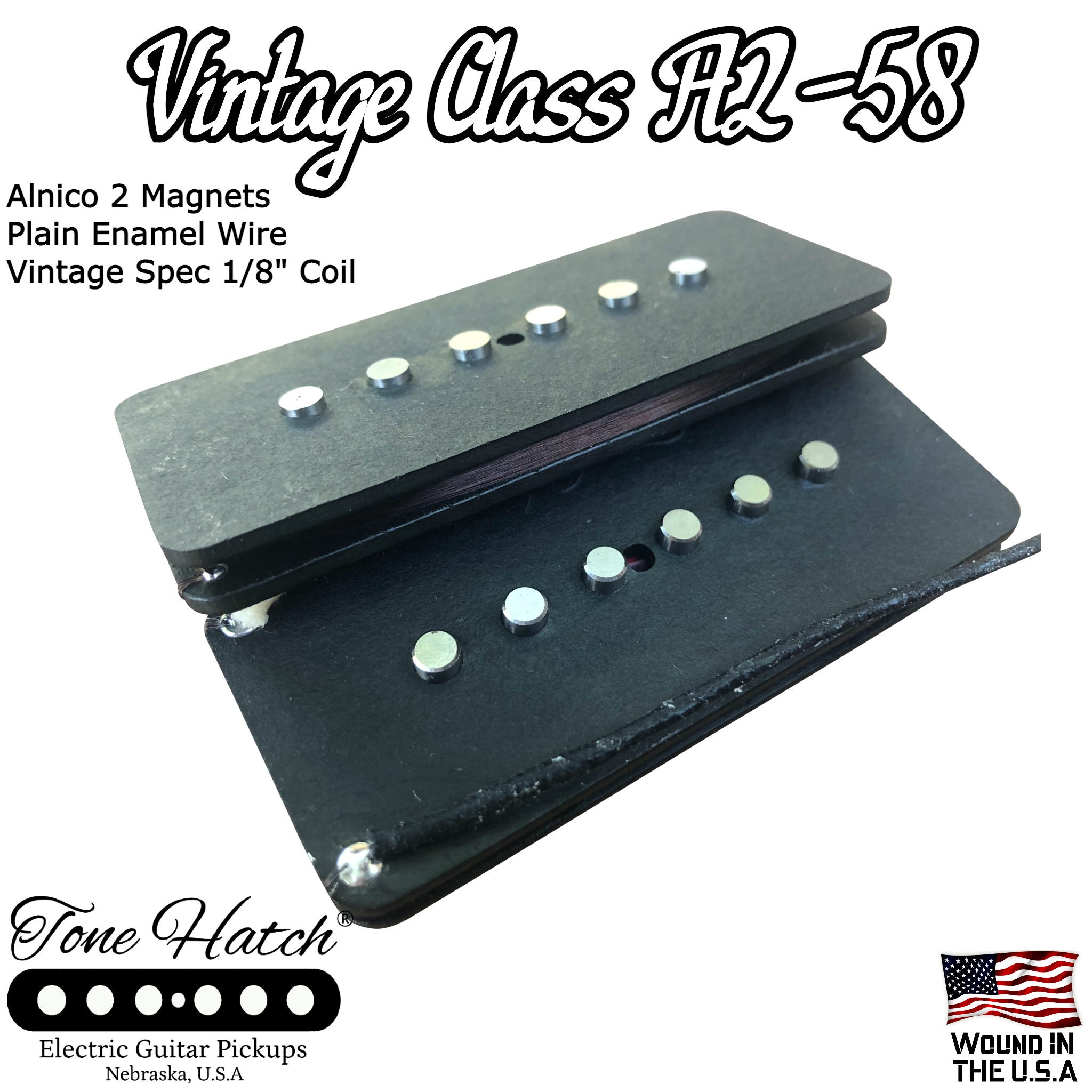 Tone Hatch Handwound Vintage Class A2-58 Alnico 2 Jazzmaster Guitar Pickups Set- A2 Hand Wound-