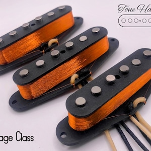 Tone Hatch Handwound Guitar Pickups Vintage Flat Pole Stratocaster Set, Alnico 5 Hand Wound Scatterwound