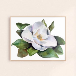 Magnolia Clipart - Instant Download - Magnolia flower, Green Branch, Garden Wedding Clipart, Greenery, Digital Clipart