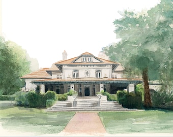 Impresión de bellas artes de Sydonie Mansion - Parte posterior del lugar