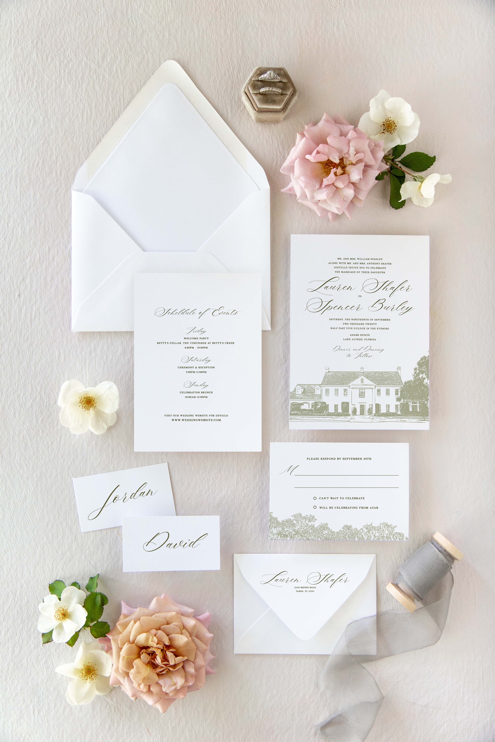 Custom Wedding Venue Invitations Custom Venue Illustration Etsy