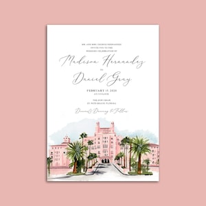 Don CeSar Hochzeitseinladung, druckbare Hochzeitseinladung, bearbeitbare Einladung, digitaler Download, Tampa Hochzeitseinladung