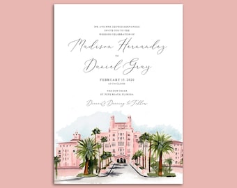 Invitación principal de la boda de Don CeSar, invitación de boda imprimible, invitación editable, descarga digital, invitación de boda de Tampa