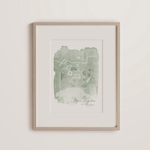 Magic Kingdom Karte Druck, Walt Disney World Island, Aquarell Karte, Florida Karte Geschenk, Individuelle Stadt Karte, Karte Kunst, Aquarell, Karte Druck
