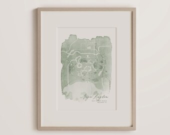 Impresión de mapa de Magic Kingdom, Isla de Walt Disney World, Mapa de acuarela, Regalo de mapa de Florida, Mapa de ciudad personalizado, Arte de mapa, Acuarela, Impresión de mapa